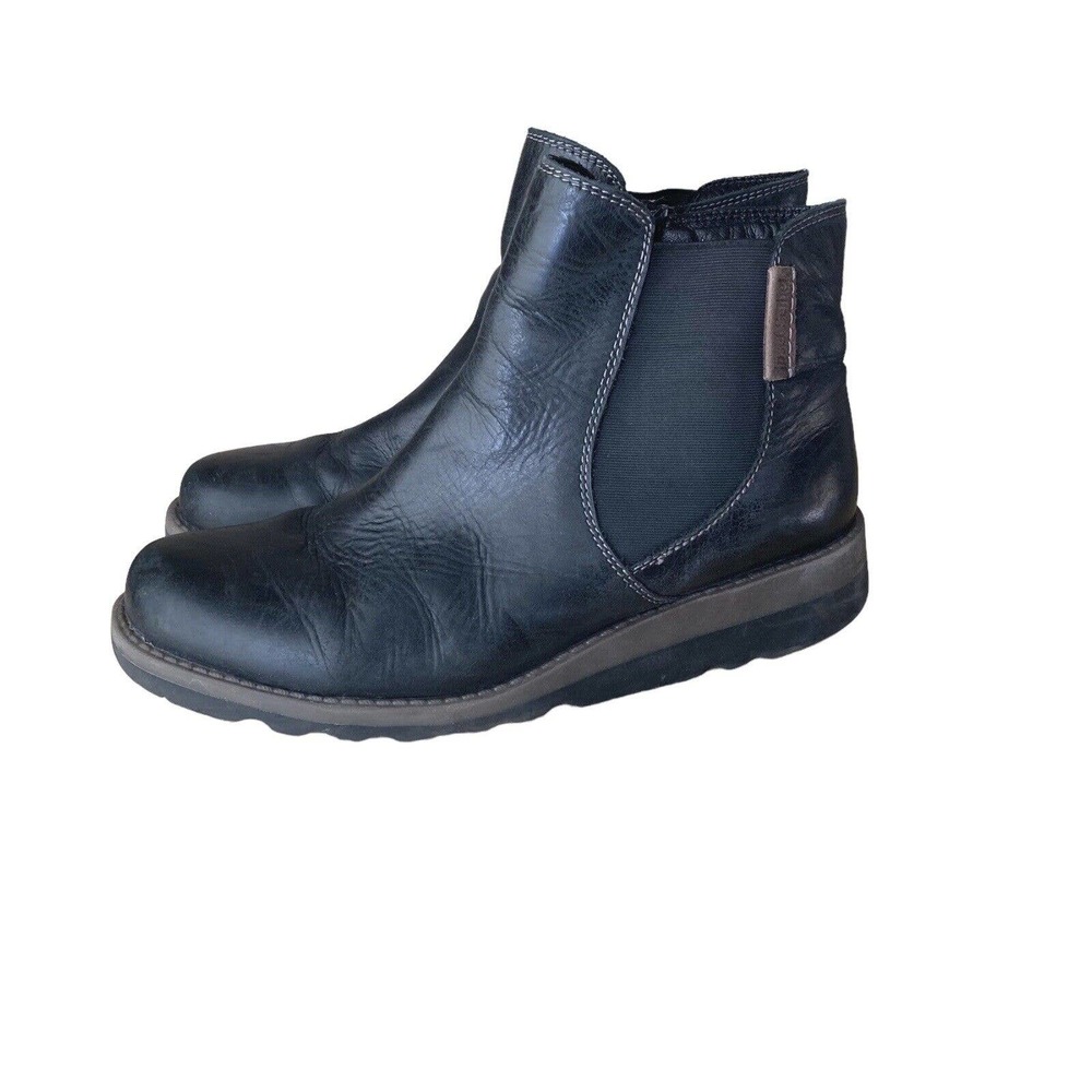 Josef Seibel Lina 05 Womens 8-8.5/39 Black Leather Ankle Chelsea Zip Boots
